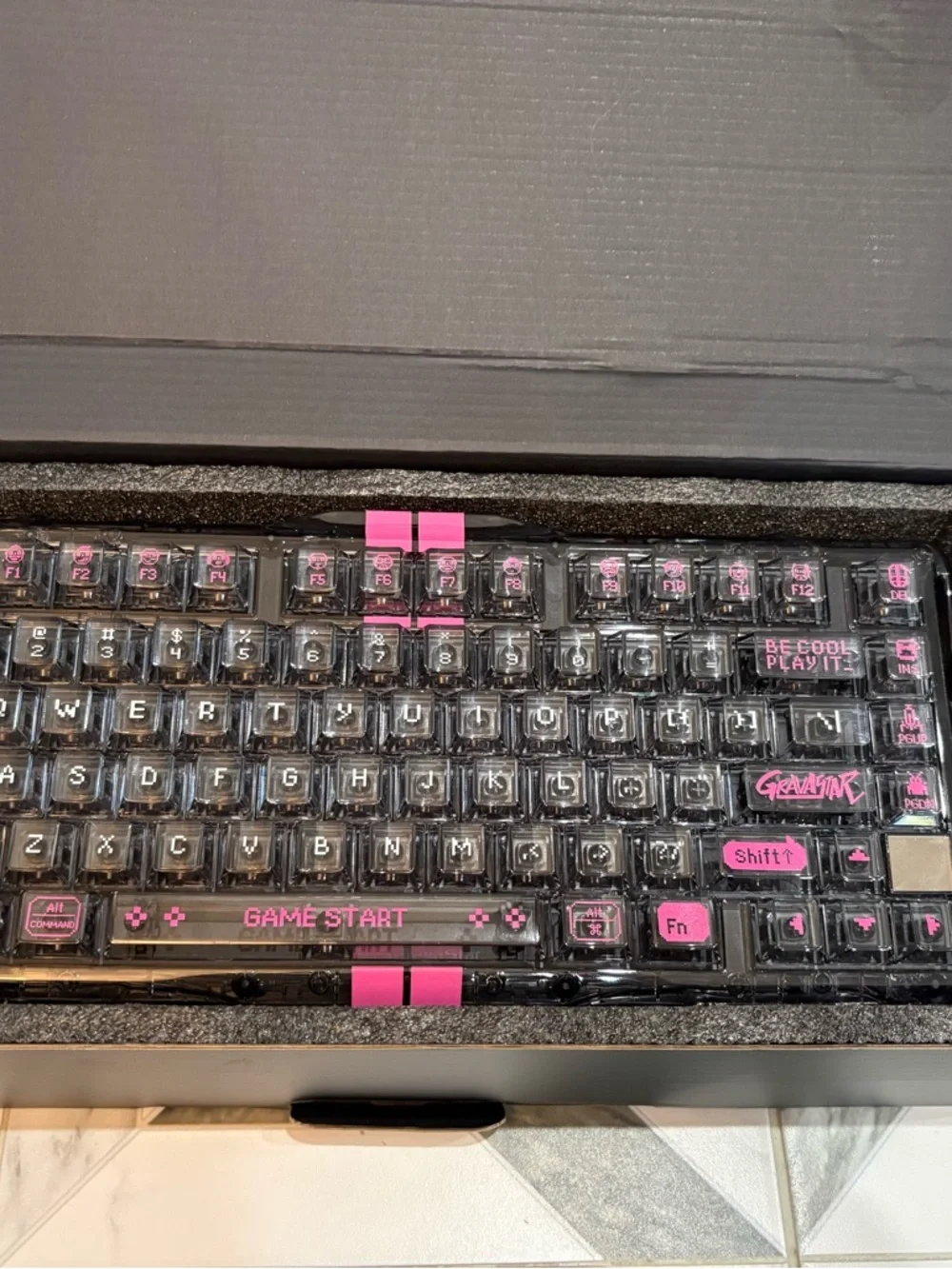 Gravastar Mercury V75 Lite-Transparent Pink Hall Effect Magnetic Switch Keyboard